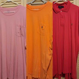 Polo Ralph Lauren 4XB Red Pink Orange Tones Tee Polo  Bundle